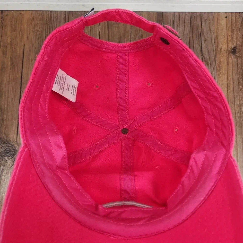 Life is Good Strapback Hat Cap Pink Canvas Mom Outdoors Gardening Hiking Camping